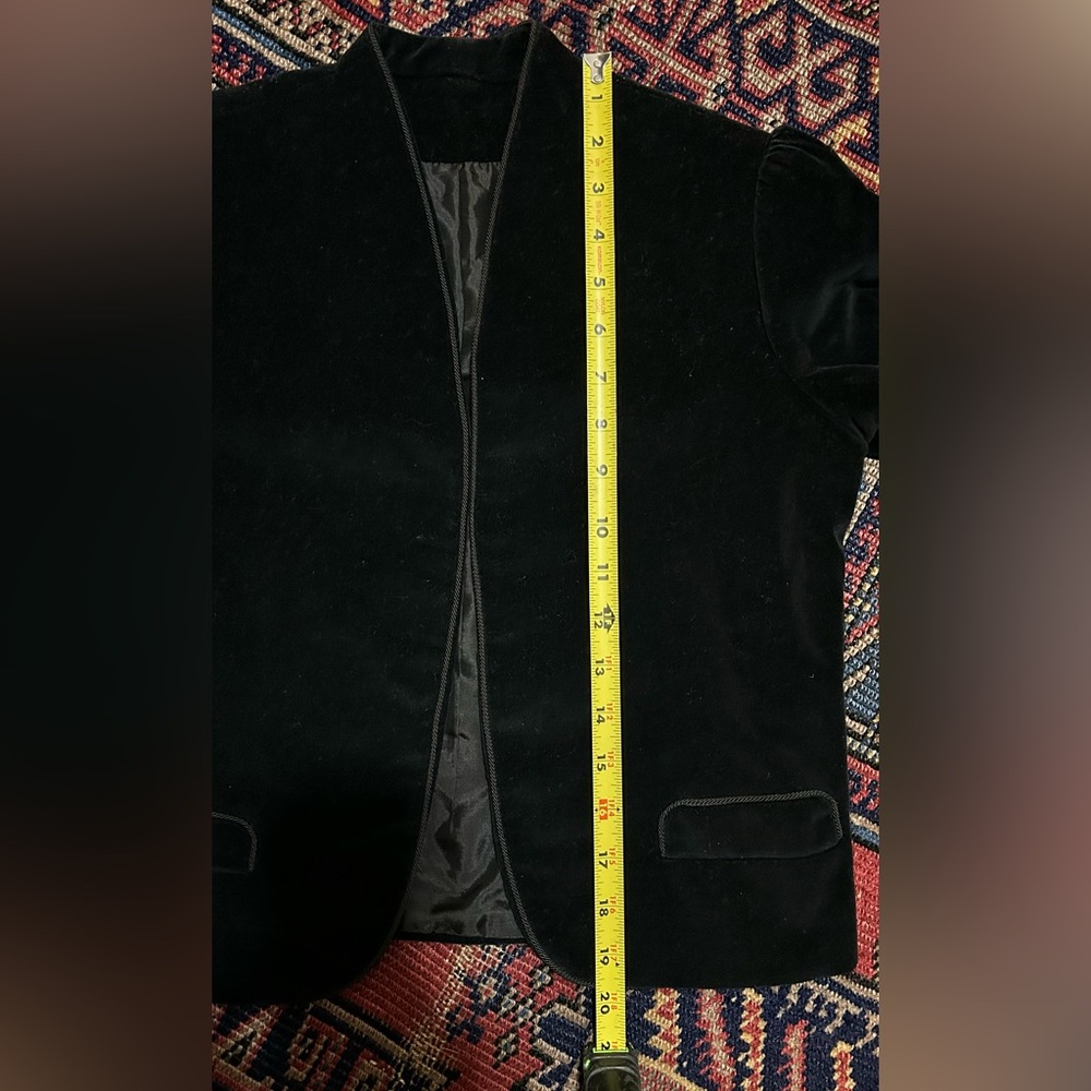 Vintage Velvet cropped Black Women's Jacket with rope trim details XS - Picture 11 of 12